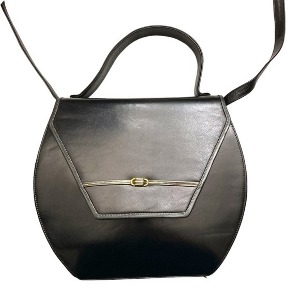 Bally GORGEOUS black leather vintage Bally two way bag buttery soft leather